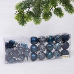 Набор ёлочных украшений «Elegant shine» 4 см (30 предмета), Сапфир