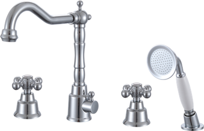 09033 Смеситель на борт ванны (4-отв) "GANZER"  (6/1шт)