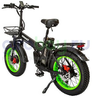 Электровелосипед Minako F10 Pro Dual (полный привод) - Салатовый обод