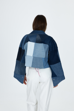 Пэчворк куртка с регланом-кокеткой