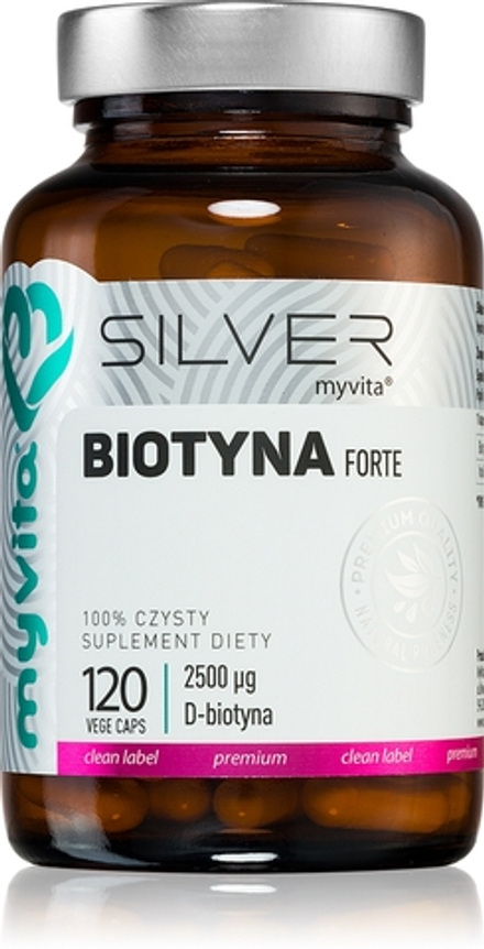 MyVita Silver Biotyna Forte - Капсулы для красивых волос, кожи и ногтей, 120 kapsułek