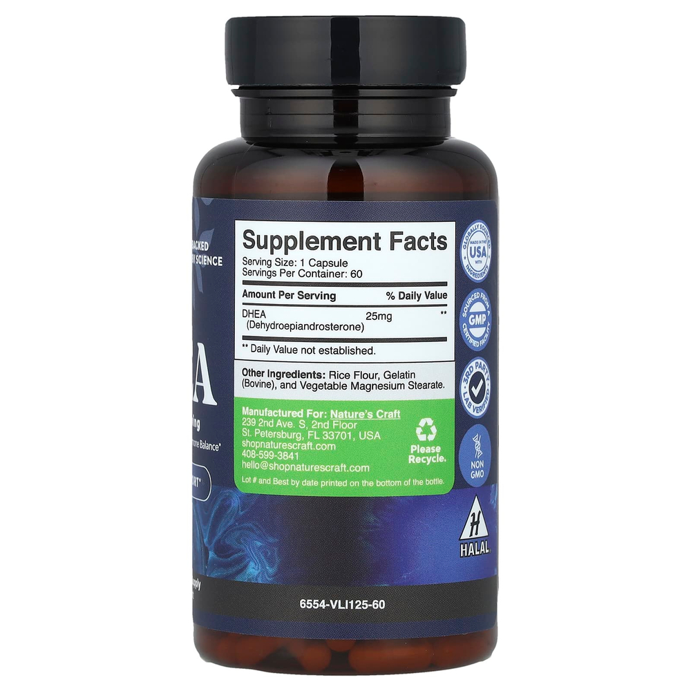 Nature's Craft, ДГЭА, 25 мг, 60 капсул