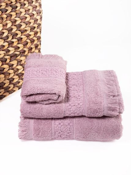 Набор полотенец  SUZANNE - СЮЗАННА фиолетовый 3предмета Maison Dor (Турция)
