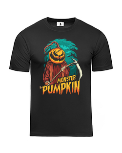 Футболка Monster Pumpkin классическая прямая черная