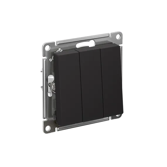 Выключатель 3-кл. СП AtlasDesign 10А IP20 (сх. 1+1+1) 10AX механизм карбон SE ATN001031