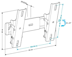 Кронштейн для телевизора Holder LCD-T2611 черный 22;-47; макс.30кг настенный наклон