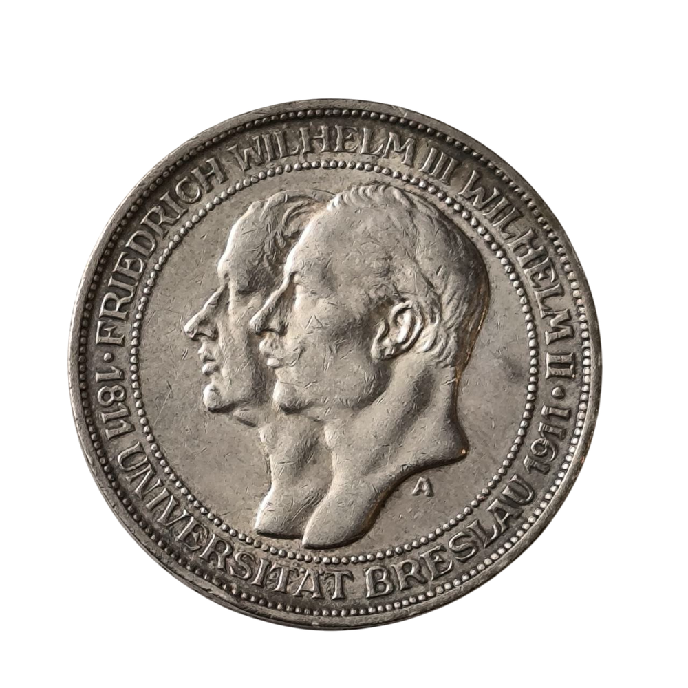 Монета Германии 3 марки 1911 год "Бреславский университет"