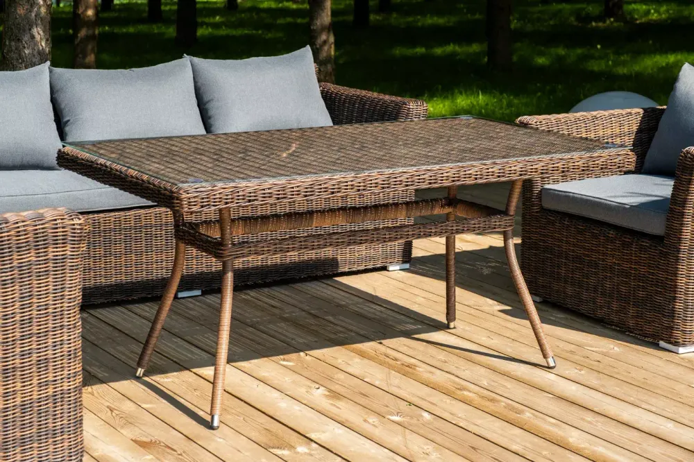 "Моккачино" обеденная группа из искусственного ротанга, цвет коричневый