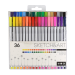 Набор скетч линеров 0,4 мм 36 цв. "Sketch&art" в пвх кармане (Bruno Visconti)