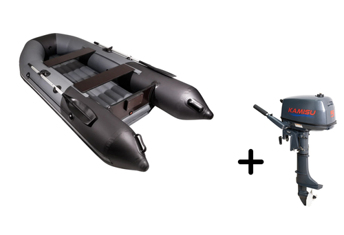 Таймень NX 2900 НДНД графит-черный + KAMISU T 5 BMS (комплект лодка + мотор)