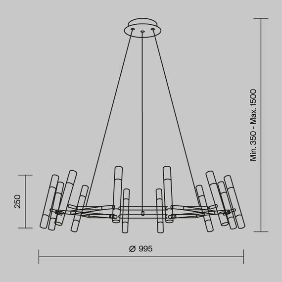 Подвесная люстра Maytoni Vigo MOD031PL-24B