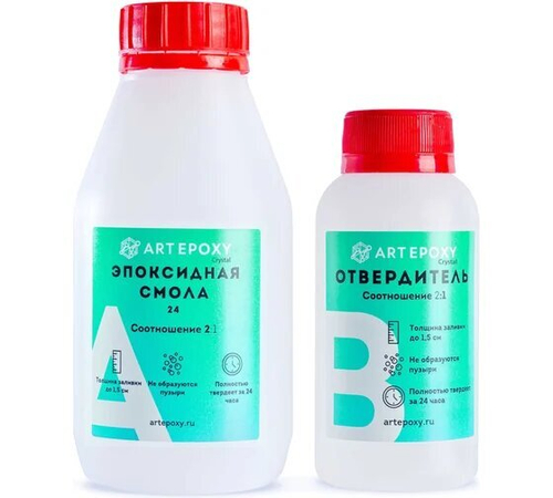 Смола Эпоксидная смола для творчества (прозрачная, быстросохнущая) ArtEpoxy Quick 300гр.