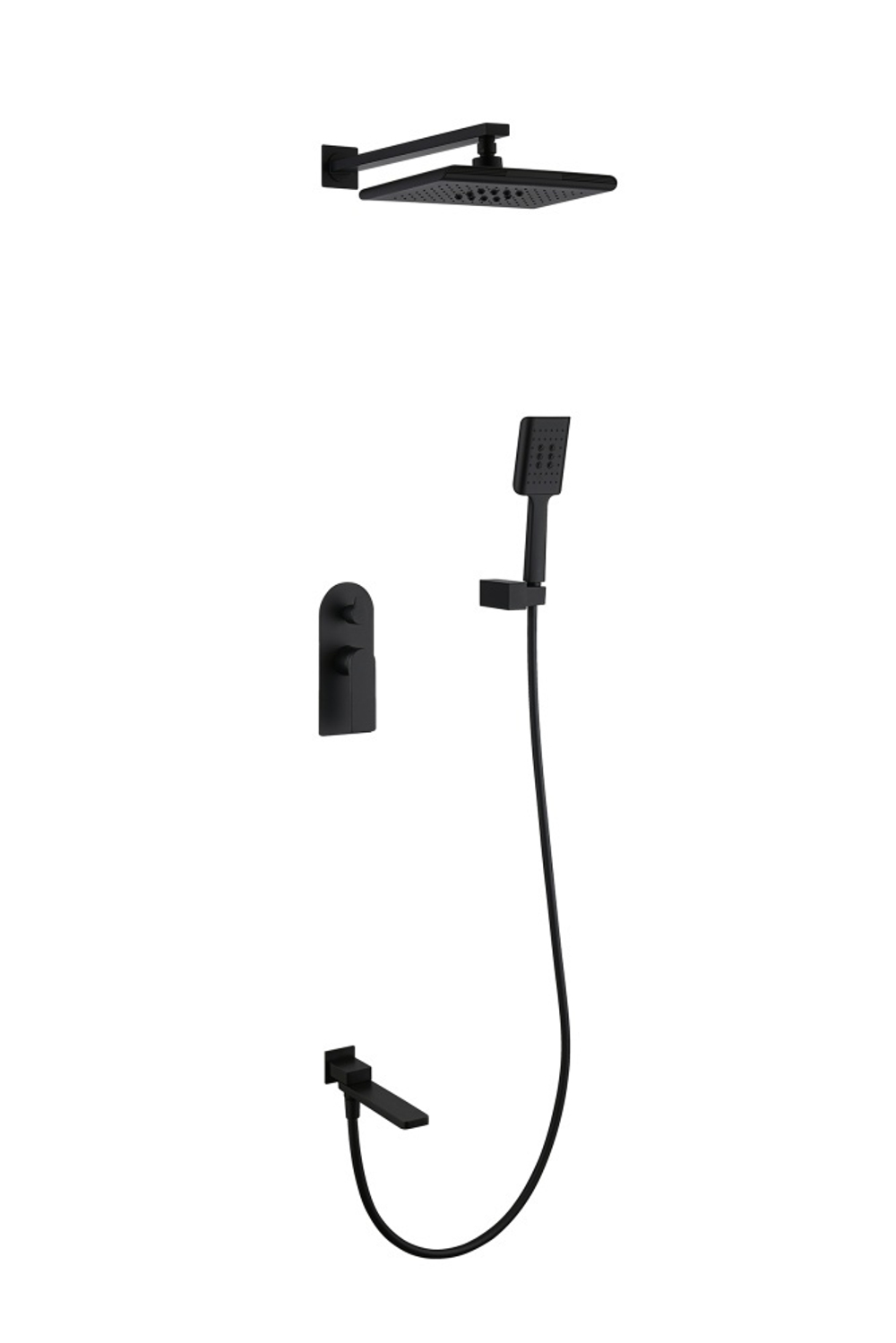 07165-C Смеситель встраиваемый для душа с 3-функ. (ЧЕРНЫЙ) GANZER (6/1шт)