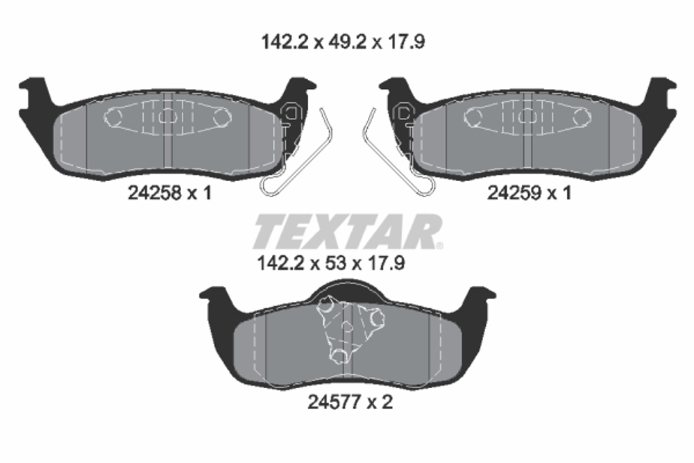 TEXTAR - 2425801-TET - Brake Pad Set, disc brake