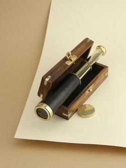 Nautical Подзорная труба в деревянном футляре