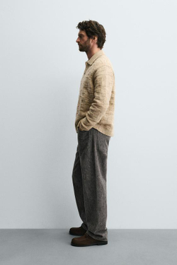 ZARA ДЖИНСЫ ПРЯМОГО КРОЯ ИЗ МЯГКОЙ ТКАНИ, СЕРЫЙ