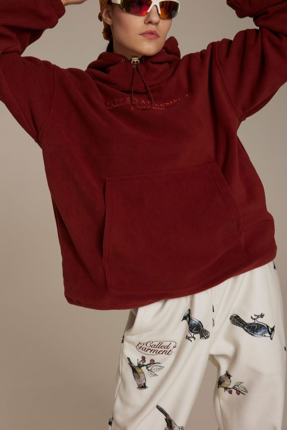 Брюки Called a Garment Флисовые Birds Женские Молочные