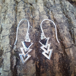 Серьги СТРЕЛА, серебро/оникс