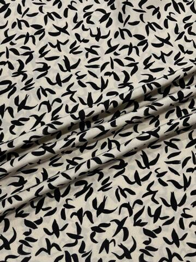 Шелк чесуча Loro Piana х Tom Ford молочный с птицами