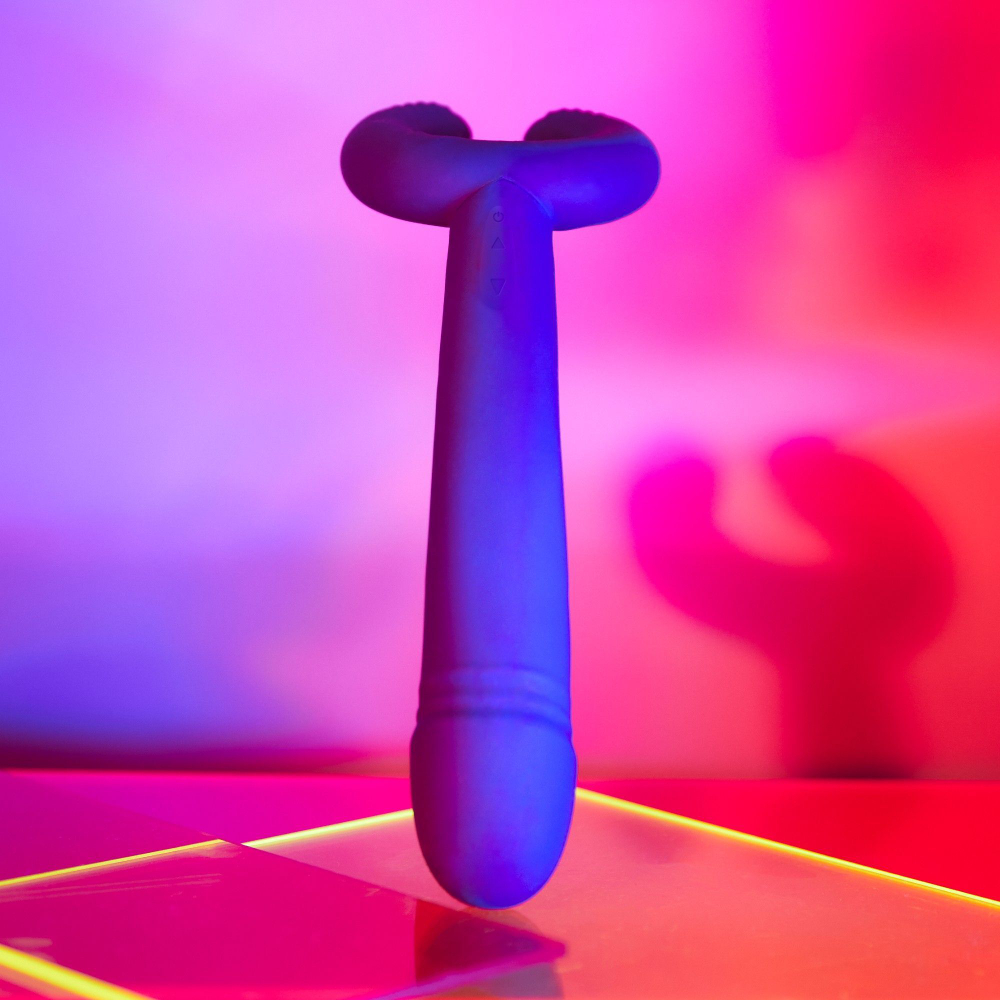 Темно-синий вибратор для пар Please Me Multi Vibrator (Цвет: темно-синий)