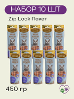 Колбаски мясные из утки для кошек Деревенские лакомства 0,045кг набор из 10 упаковок