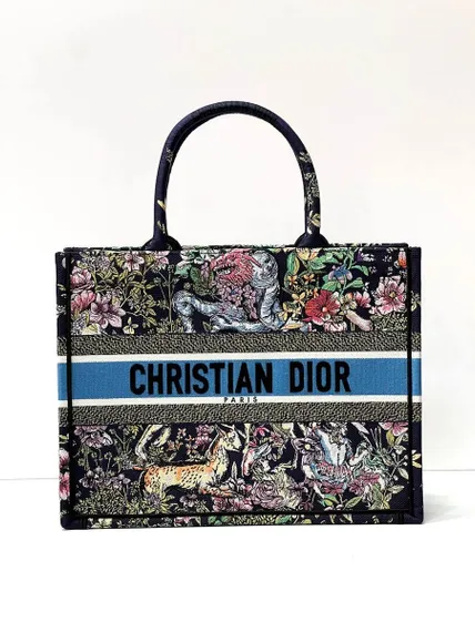 Сумка женская Dior Book Tote, модель среднего формата синий