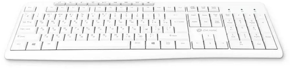 Клавиатура беспроводная Оклик K225W white
