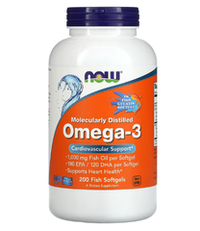 NOW Foods Omega-3 Fish Oil 1000 mg 200 Softgels | Рыбий жир