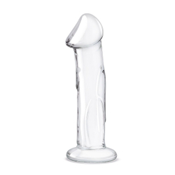 Прозрачный стеклянный фаллоимитатор 6’’ Glass Dildo With Veins & Flat Base - 15,2 см.