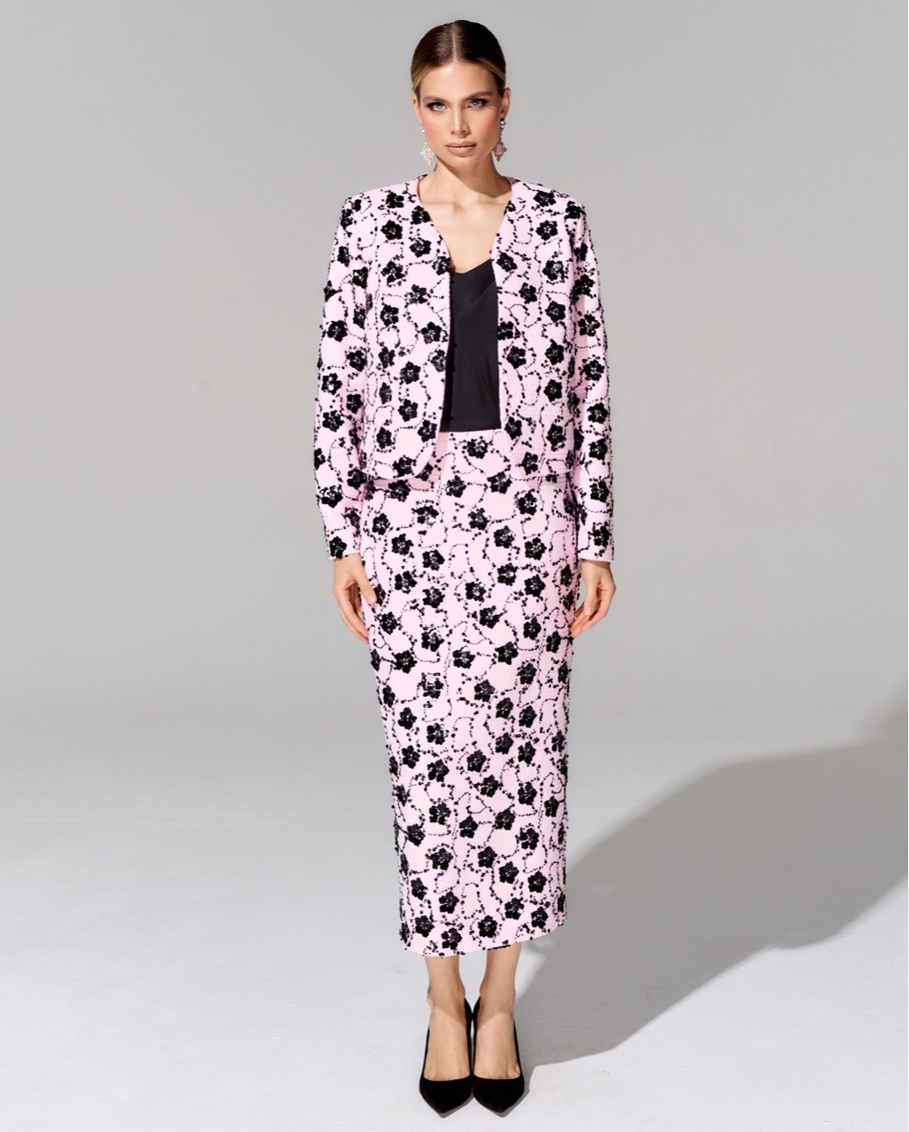 Укороченный жакет из премиального твида