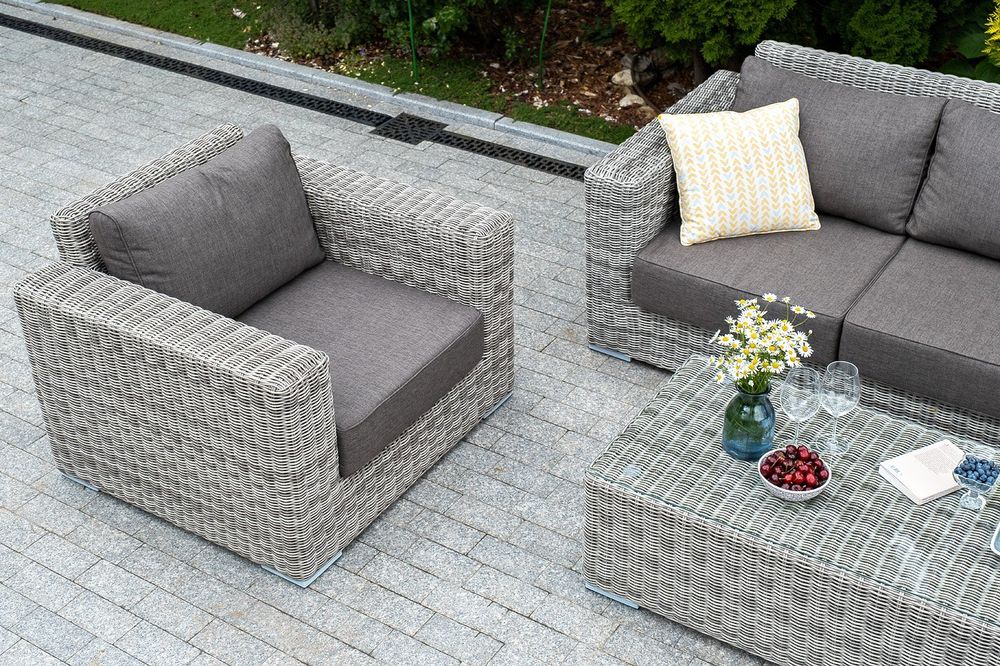 Боно, набор коричневый/соломенный/бежевый/графит, искусственный ротанг