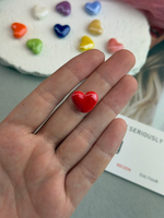 Керамические бусины сердце, микс 13*15 мм, 10 штук