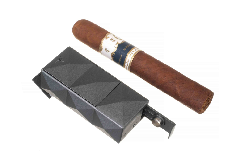 Зажигалка сигарная Colibri Quasar, двойное турбопламя, оружейная сталь