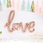 Шар (41''/104 см) Фигура, Надпись "Love", Розовое Золото, 1 шт.