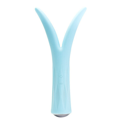 Водонепроницаемый перезаряжаемый вибратор с двойной стимуляцией G Spot Massager Multi speed (Цвет: бирюзовый)