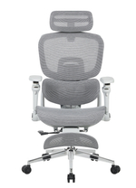 Кресло офисное TopChairs Prodigy с оттоманкой серый