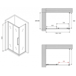 Душевой уголок Abber Schwarzer Diamant 140x50 AG30140BH-S50B профиль Черный стекло прозрачное