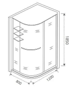 Душевой уголок Good door PANDORA R-120-C-CH 120x80