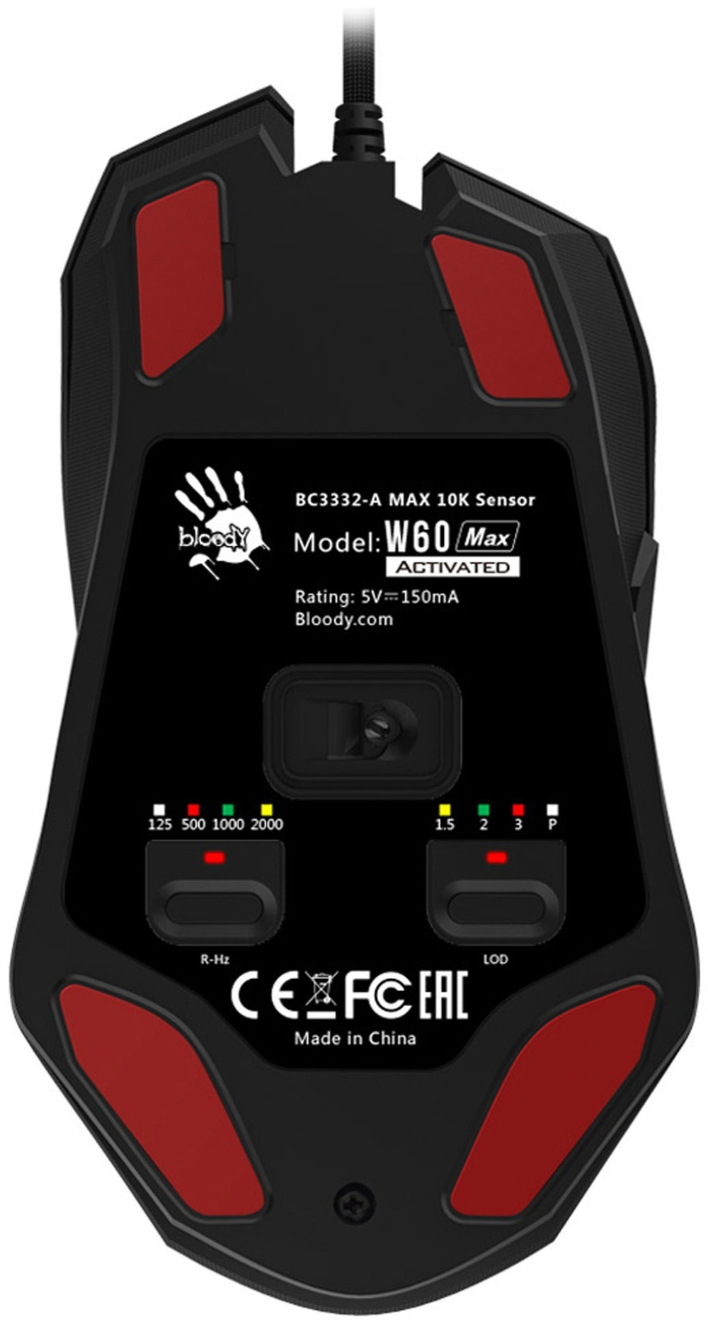 Мышь A4Tech Bloody W60 Max красный