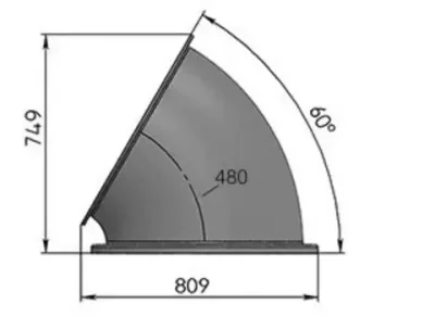 Деталь туннельных горок поворот 60°