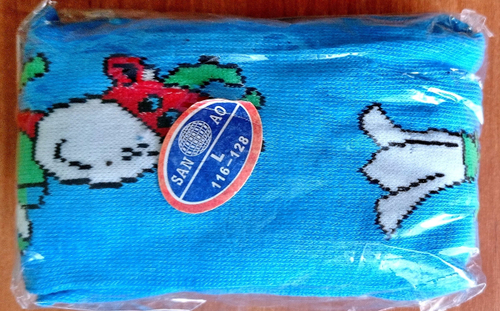 Тёплые детские колготки, хлопок, размер рост 116-128, цвет голубой