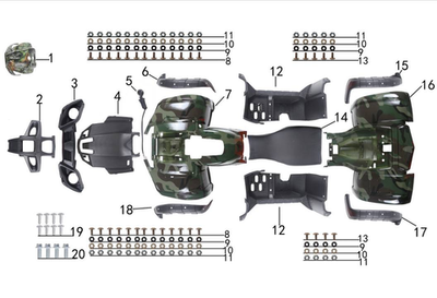 Запчасти к квадроциклу Motax Grizlik 200 LUX. Рис. 6