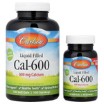 Carlson, Cal-600, с жидким наполнителем, 600 мг, 100 + 30 капсул