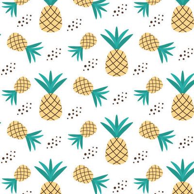 Seamless pattern with yellow pineapples.