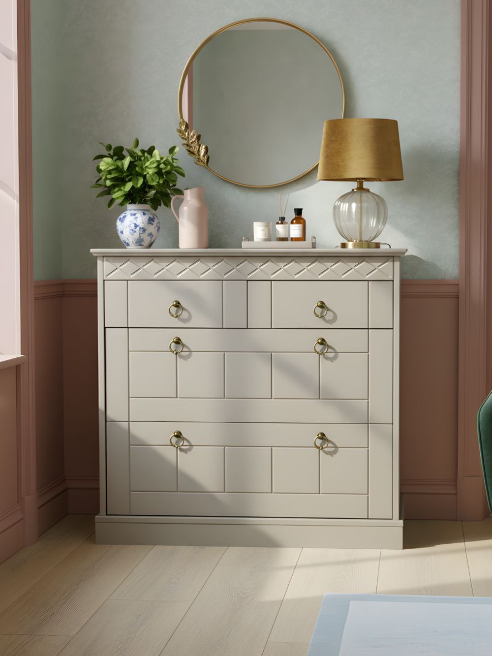 Комод Индра, 76,5х78,8х36,5, серый с ящиками, МДФ, Dipriz