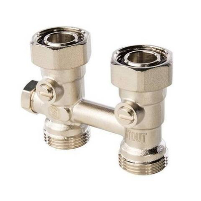 Узел нижнего подключения прямой STOUT - 3/4" (НР/НГ, PN10, Tmax 120°С, для однотрубной системы)