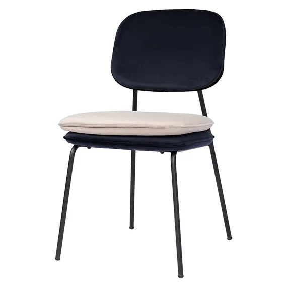 Стул pea, велюр, темно-синий/бежевый
