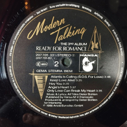 Винтажная виниловая пластинка LP Modern Talking Ready For Romance (The 3rd Album) (Germany 1986) Doctor For My Heart