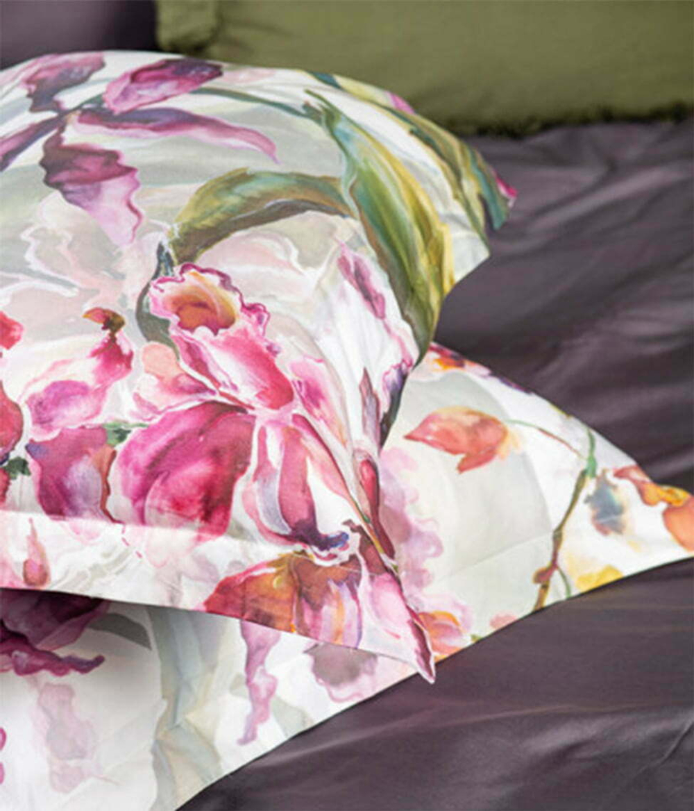 Постельное белье 1.5 спальное Decoflux Orchids Modern/White