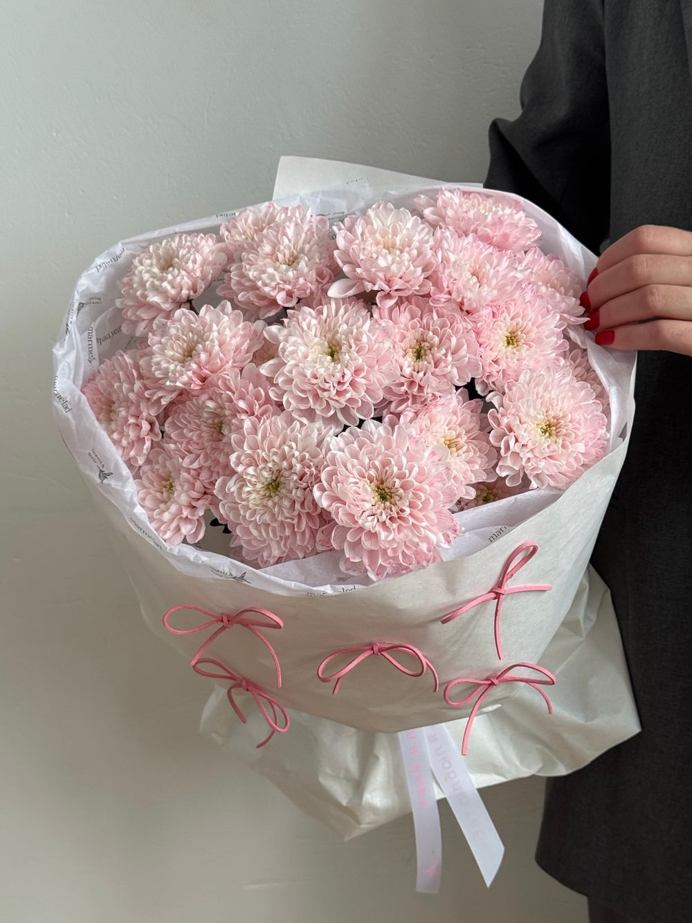 Букет из хризантемы в розовом оттенке